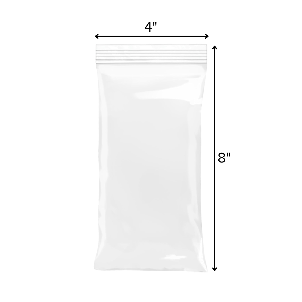 Plastic 2 mil Cigar Zip Lock Bags 4"x8" 100 CT