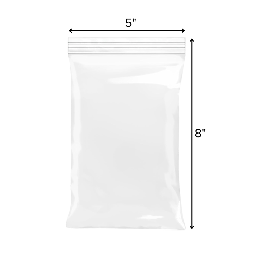 Plastic 4 mil Cigar Zip Lock Bags 5"x8" 100 CT 